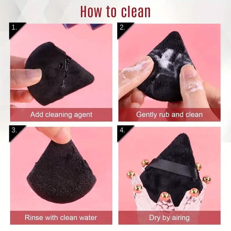 3-Pack: Triangle Powder Puff for Loose Powder and Liquid Cosmetic DailySale