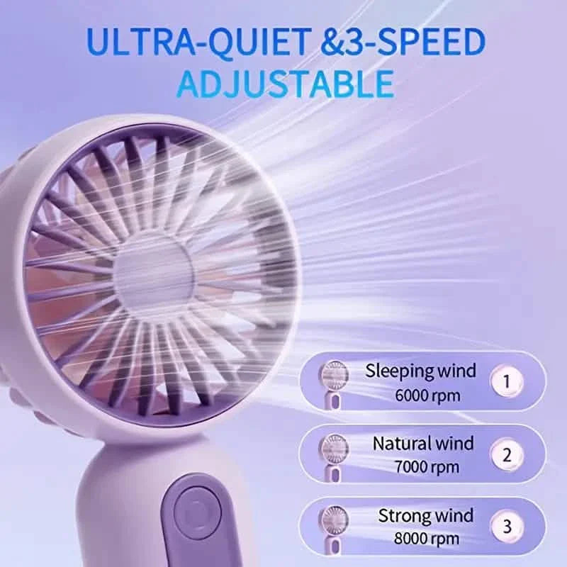 USB Rechargeable Mini Portable Fan with 3 Speeds DailySale