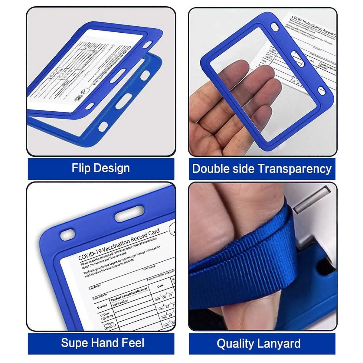 3-Pack: Waterproof Hard Case CDC Vaccination Card Holder With Lanyards DailySale