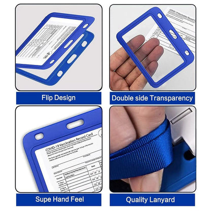 3-Pack: Waterproof Hard Case CDC Vaccination Card Holder With Lanyards DailySale