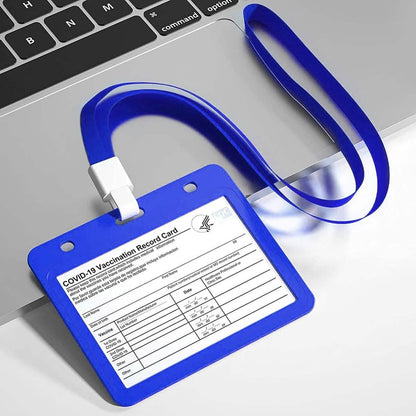 3-Pack: Waterproof Hard Case CDC Vaccination Card Holder With Lanyards DailySale