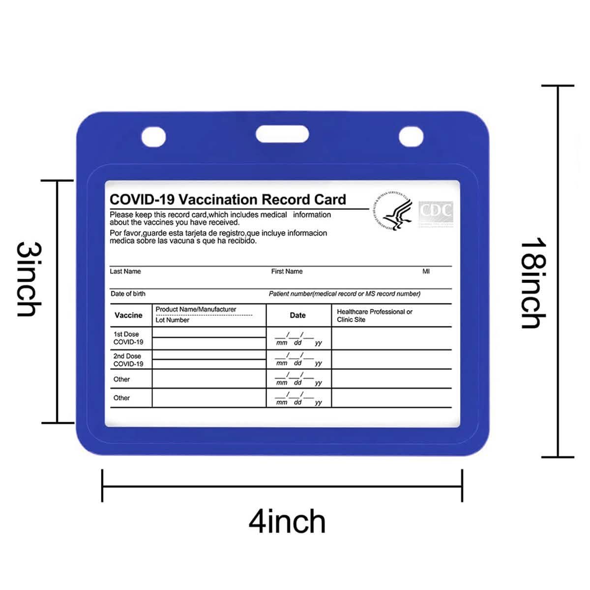 3-Pack: Waterproof Hard Case CDC Vaccination Card Holder With Lanyards DailySale