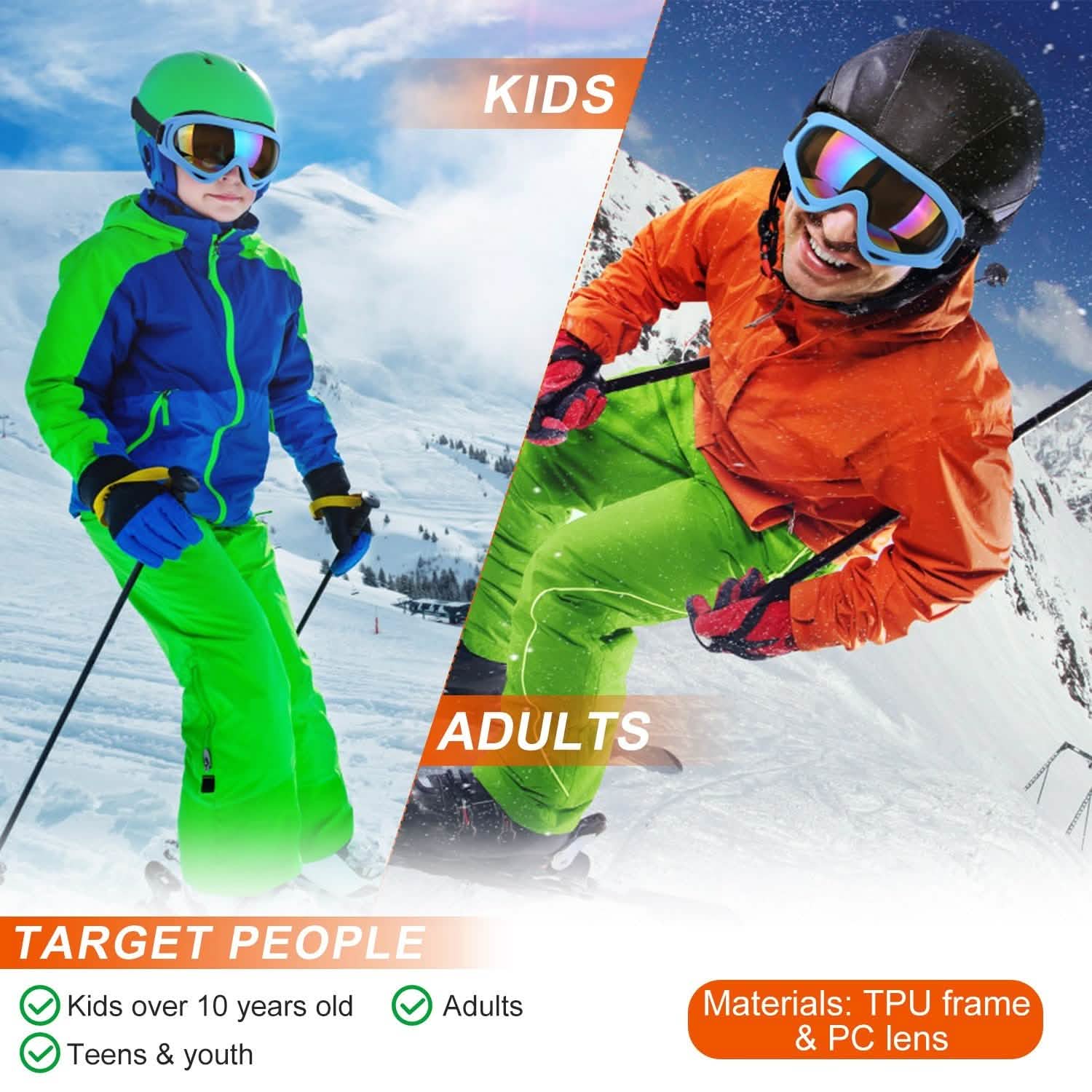 3-Pack: Winter Sports Goggles for Kids and Adults DailySale