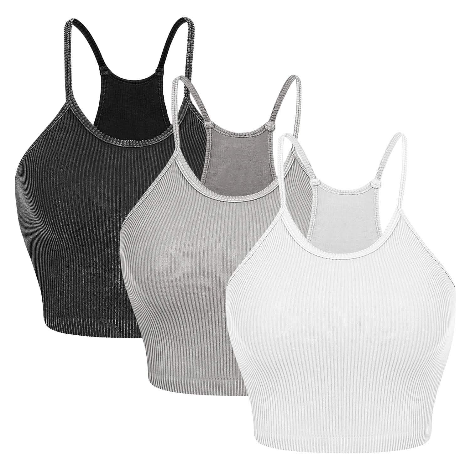 3-Pack: Women Crop Basic Tank Top Ribbed Knit Sleeveless DailySale