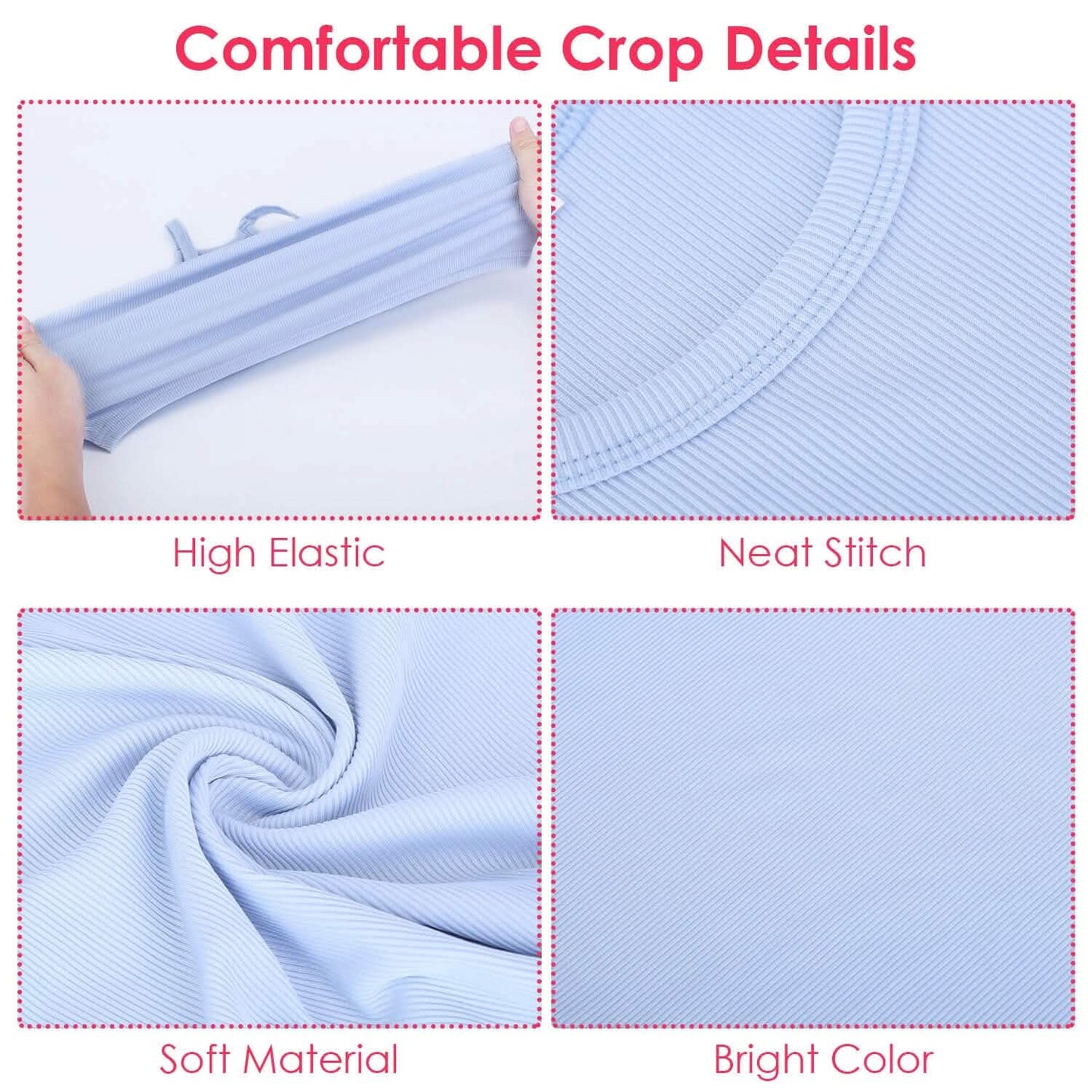3-Pack: Women Crop Basic Tank Top Ribbed Knit Sleeveless DailySale