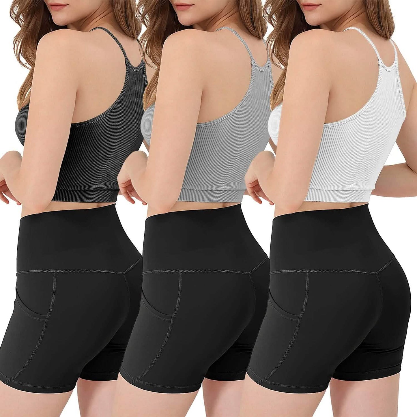 3-Pack: Women Crop Basic Tank Top Ribbed Knit Sleeveless DailySale