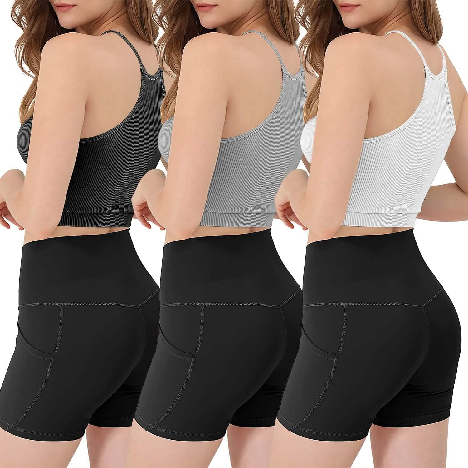 3-Pack: Women Crop Basic Tank Top Ribbed Knit Sleeveless DailySale