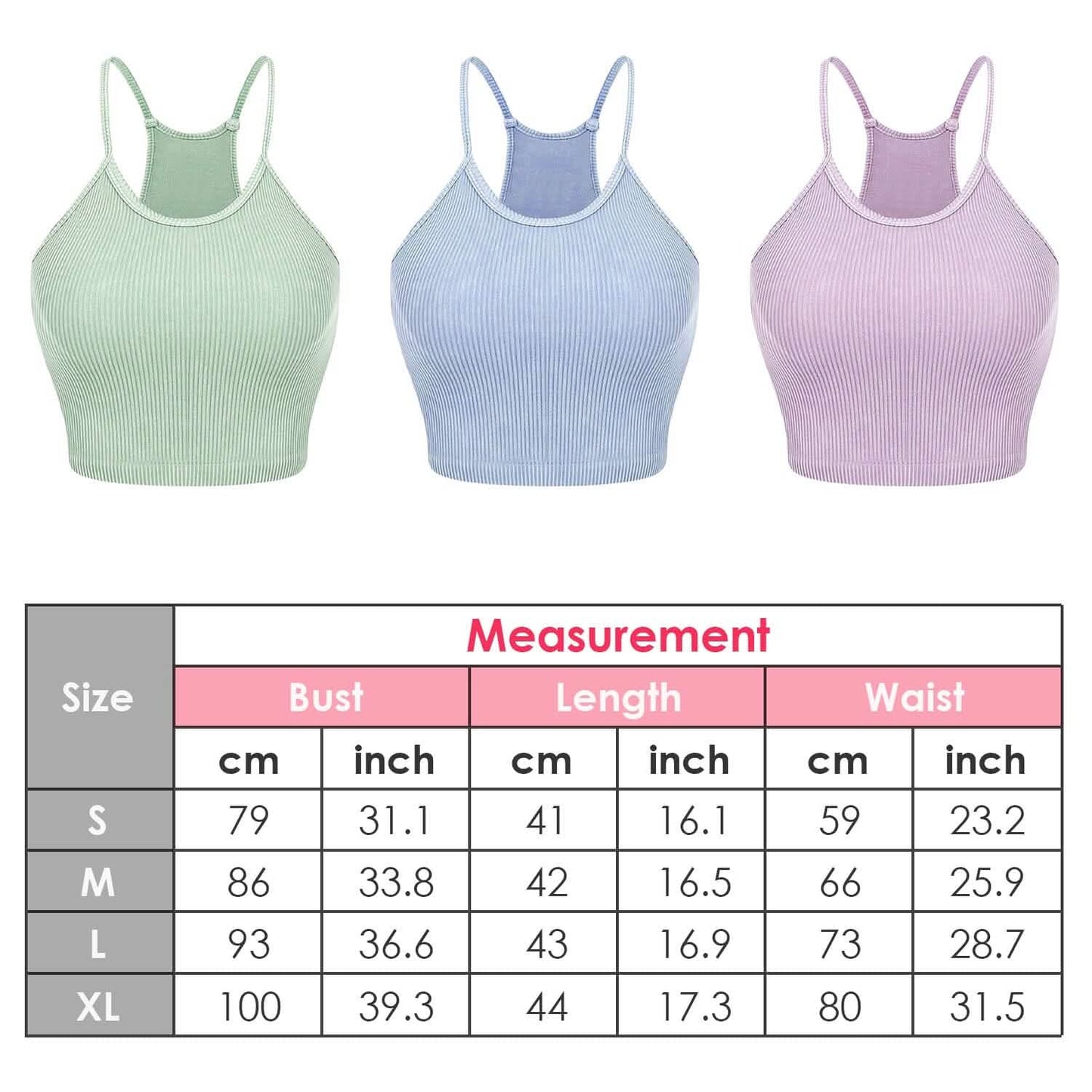 3-Pack: Women Crop Basic Tank Top Ribbed Knit Sleeveless DailySale