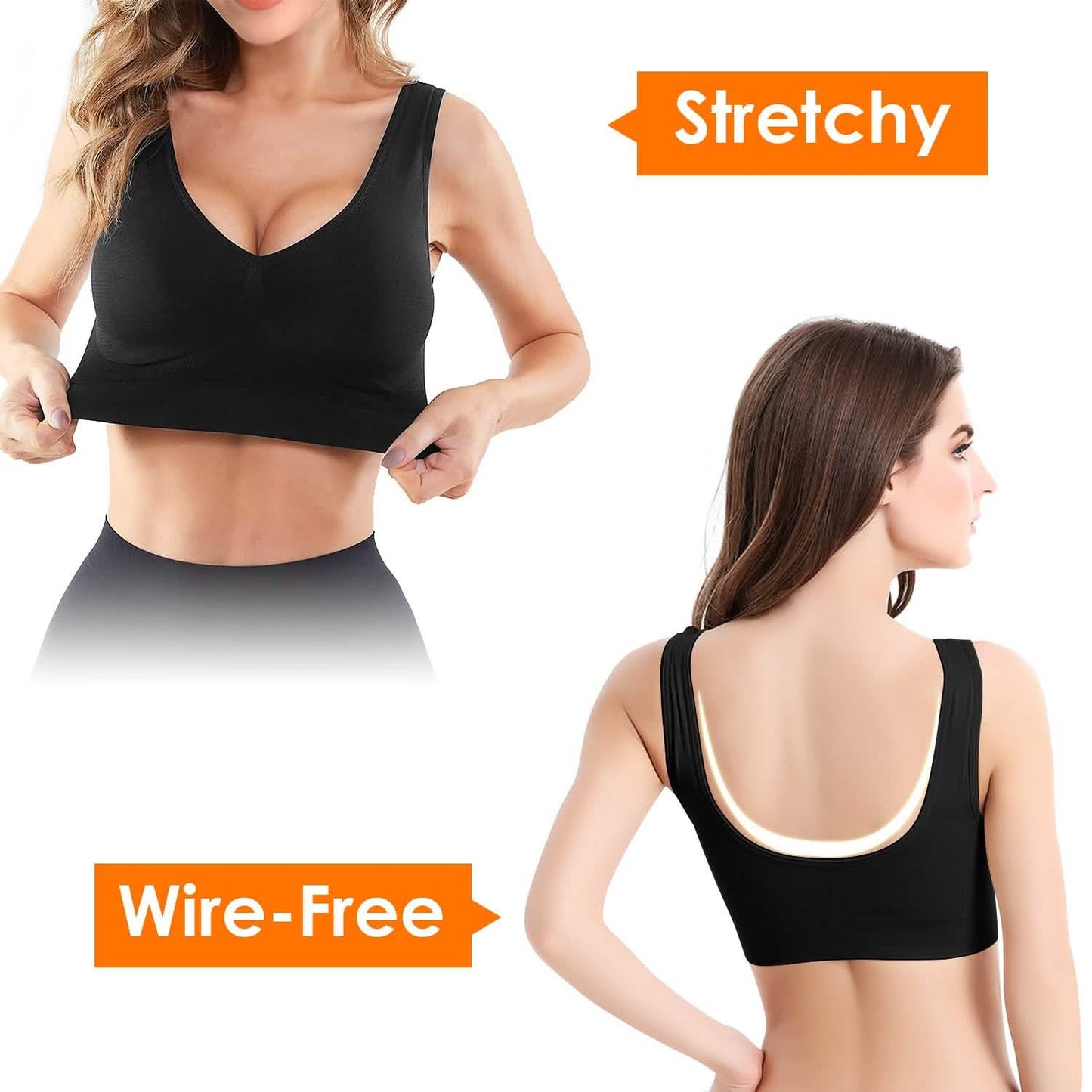3-Pack: Women Seamless Wire-free Bra for Fitness Workout DailySale