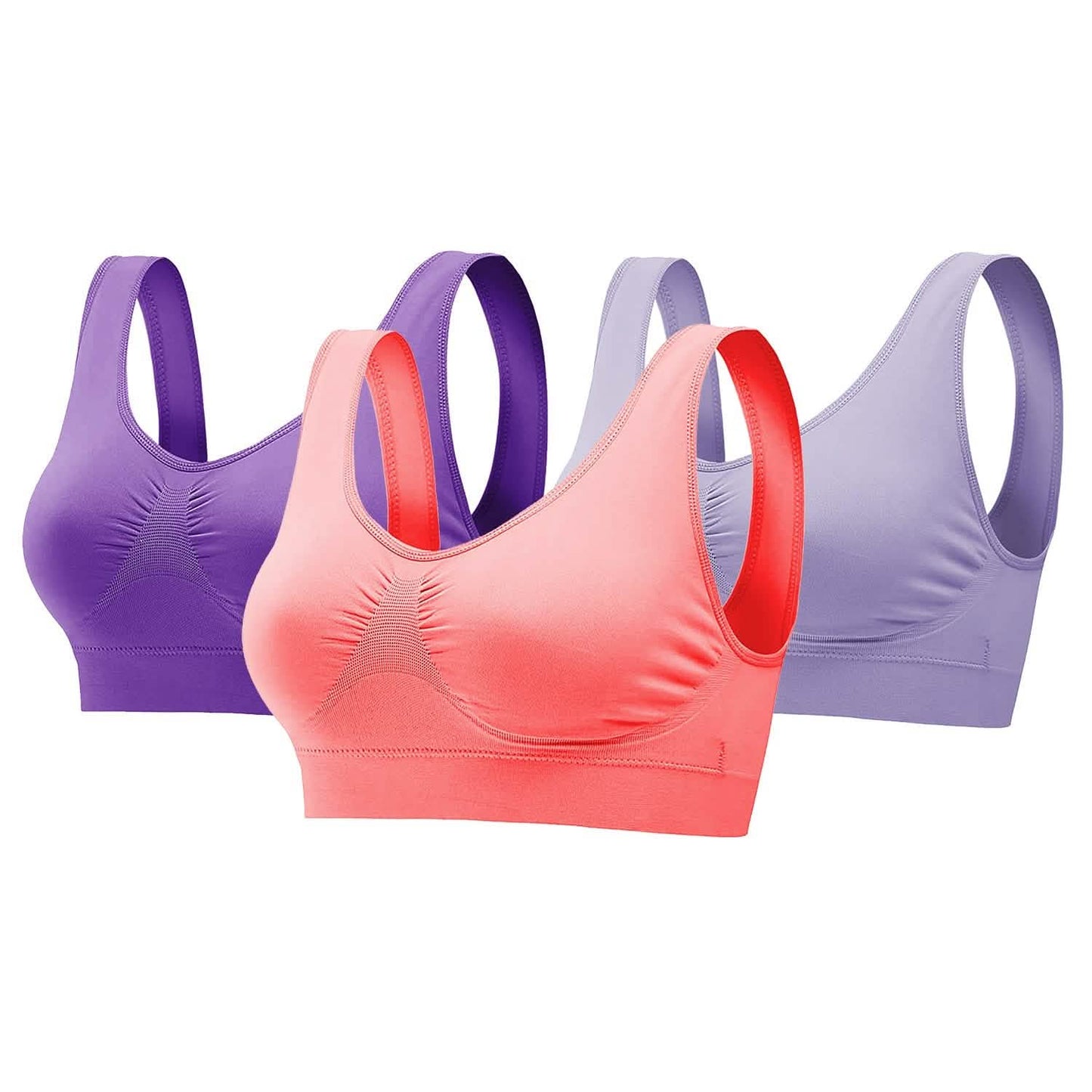 3-Pack: Women Seamless Wire-free Bra for Fitness Workout DailySale