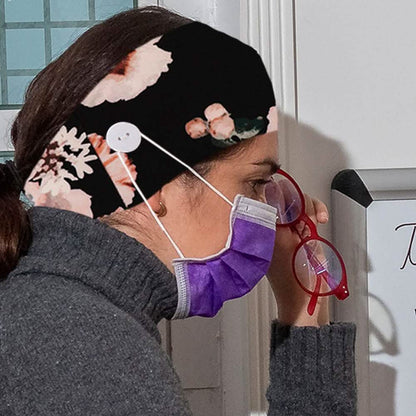 3-Pack: Women's Comfy Stretchy Headband With Buttons For Face Masks and Covers DailySale
