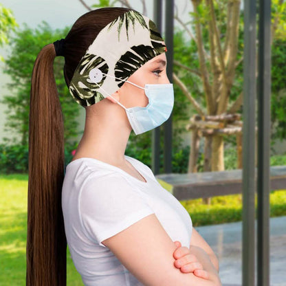 3-Pack: Women's Comfy Stretchy Headband With Buttons For Face Masks and Covers DailySale