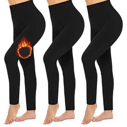 3-Pack: Women’s Fleece Lined Leggings High Waist Soft Stretchy Warm Leggings DailySale