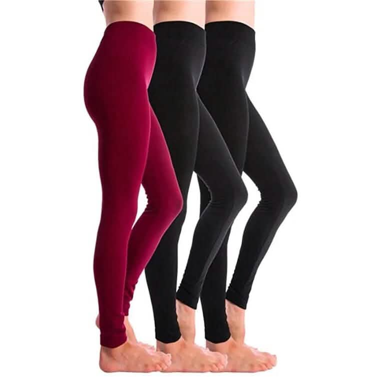 3-Pack: Women’s Fleece Lined Leggings High Waist Soft Stretchy Warm Leggings DailySale