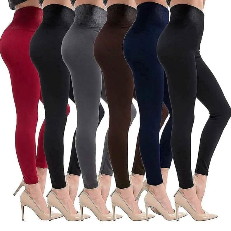 3-Pack: Women’s Fleece Lined Leggings High Waist Soft Stretchy Warm Leggings DailySale