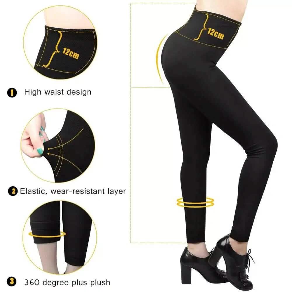 3-Pack: Women’s Fleece Lined Leggings High Waist Soft Stretchy Warm Leggings DailySale