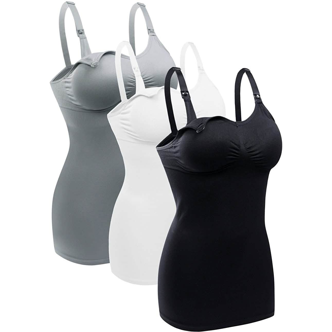 3-Pack: Womens Nursing Tank Tops Built in Bra for Breastfeeding DailySale