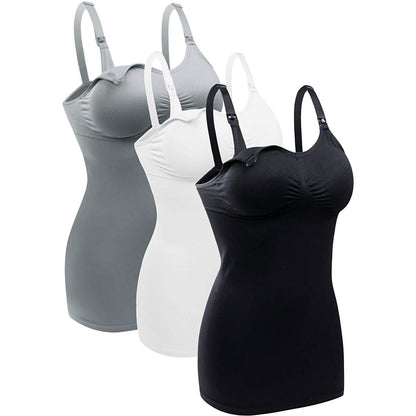 3-Pack: Womens Nursing Tank Tops Built in Bra for Breastfeeding DailySale
