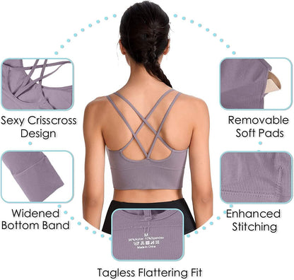 3-Pack: Women's Padded Spaghetti Strap Crisscross Bra DailySale