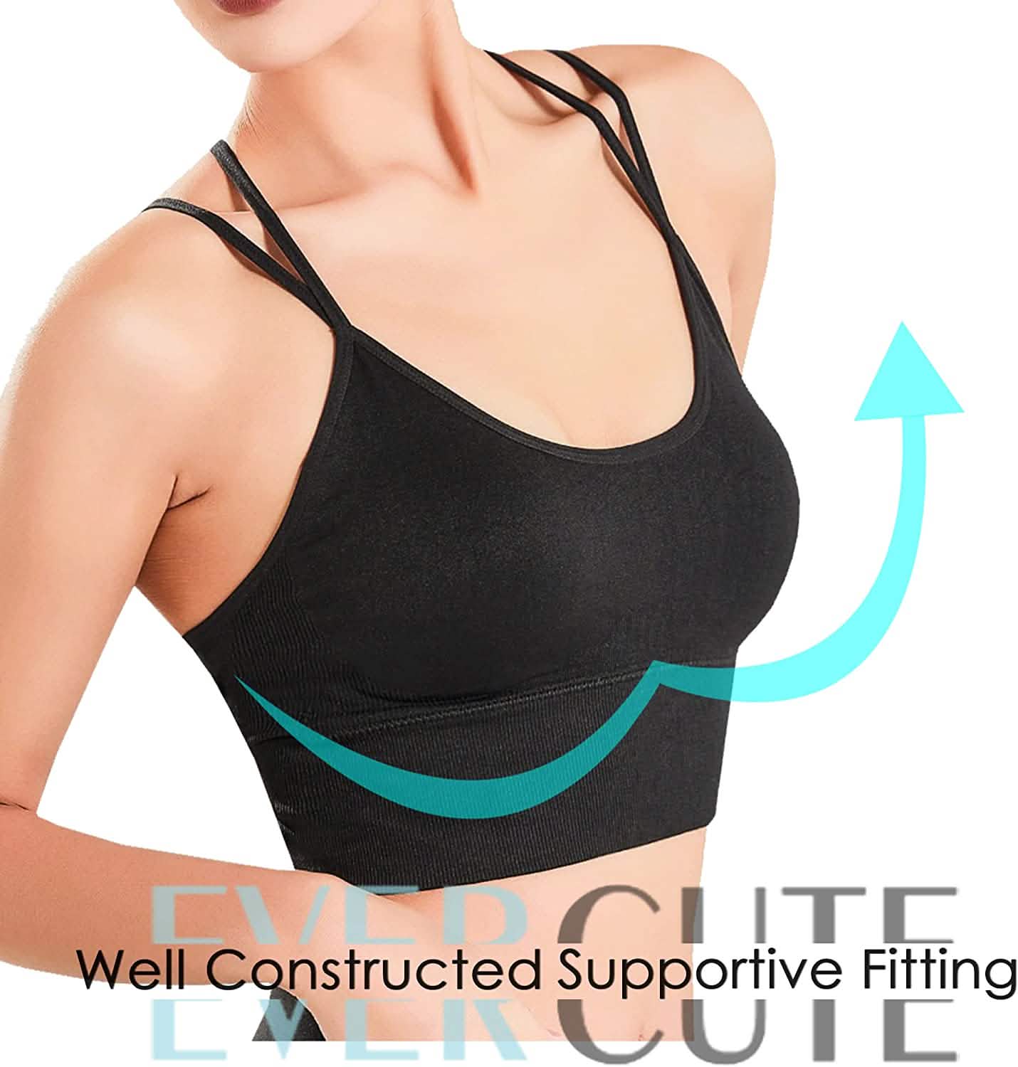 3-Pack: Women's Padded Spaghetti Strap Crisscross Bra DailySale
