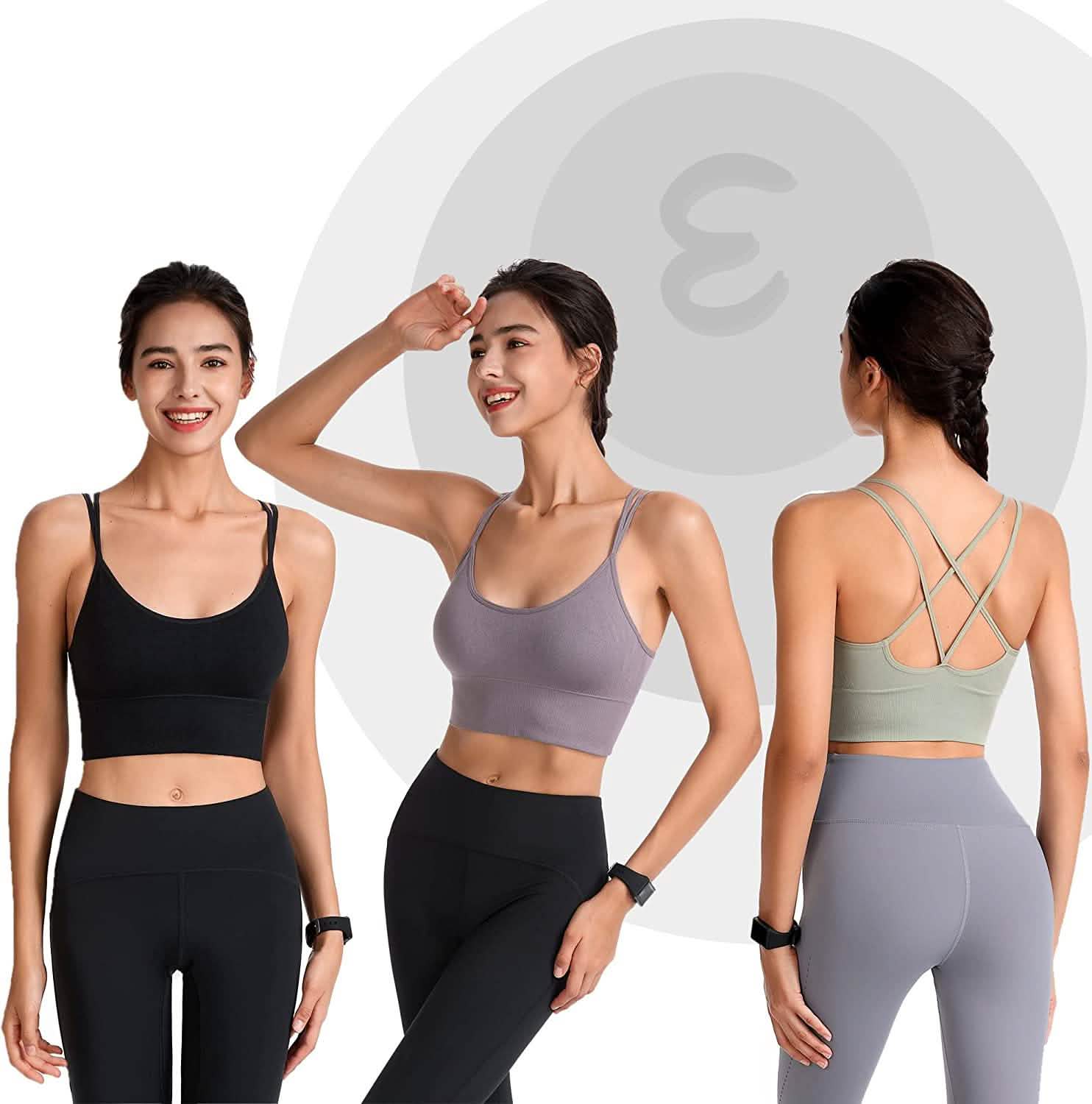 3-Pack: Women's Padded Spaghetti Strap Crisscross Bra DailySale