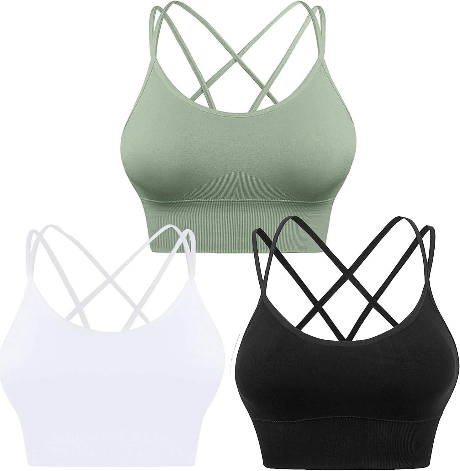 3-Pack: Women's Padded Spaghetti Strap Crisscross Bra DailySale