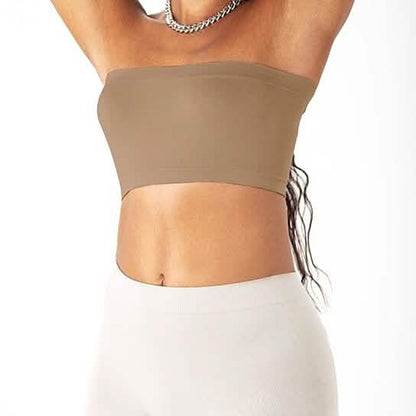 3-Pack: Women's Seamless Strapless Bandeau Crop Tube Top Bra Bralettes DailySale
