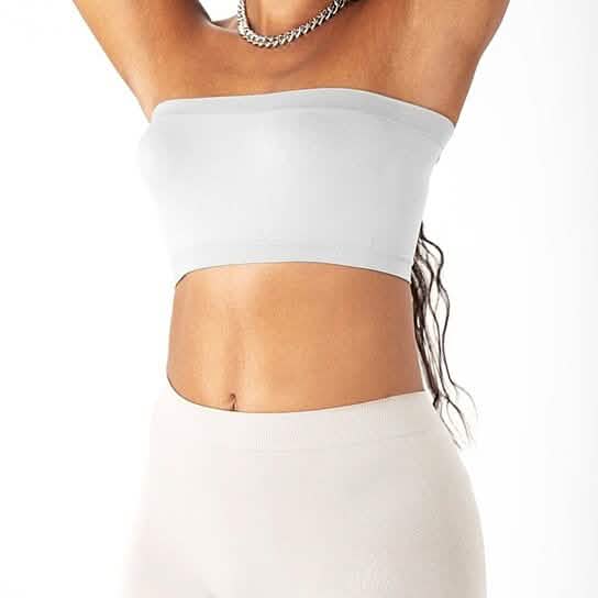 3-Pack: Women's Seamless Strapless Bandeau Crop Tube Top Bra Bralettes DailySale