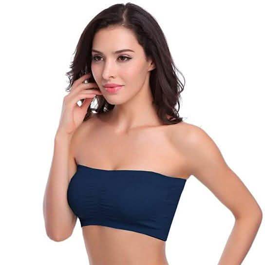 3-Pack: Women's Seamless Strapless Bandeau Crop Tube Top Bra Padded Bralettes DailySale