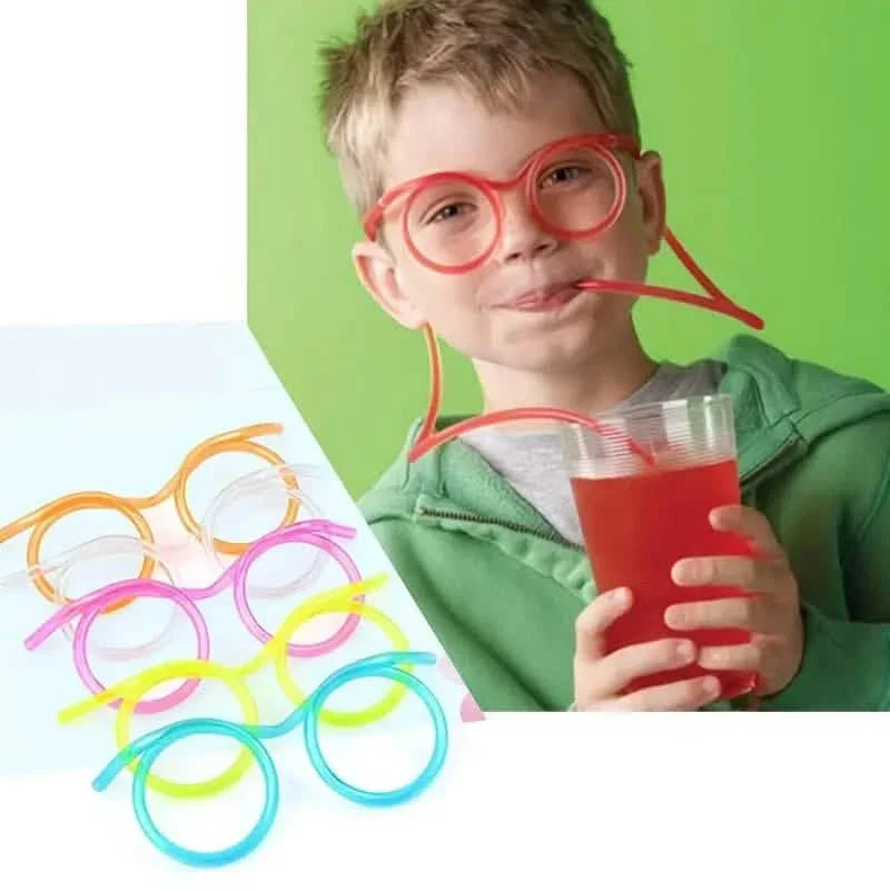 3-Pack: Creative Fun Glasses Straw Crazy Funny Art Straw DailySale