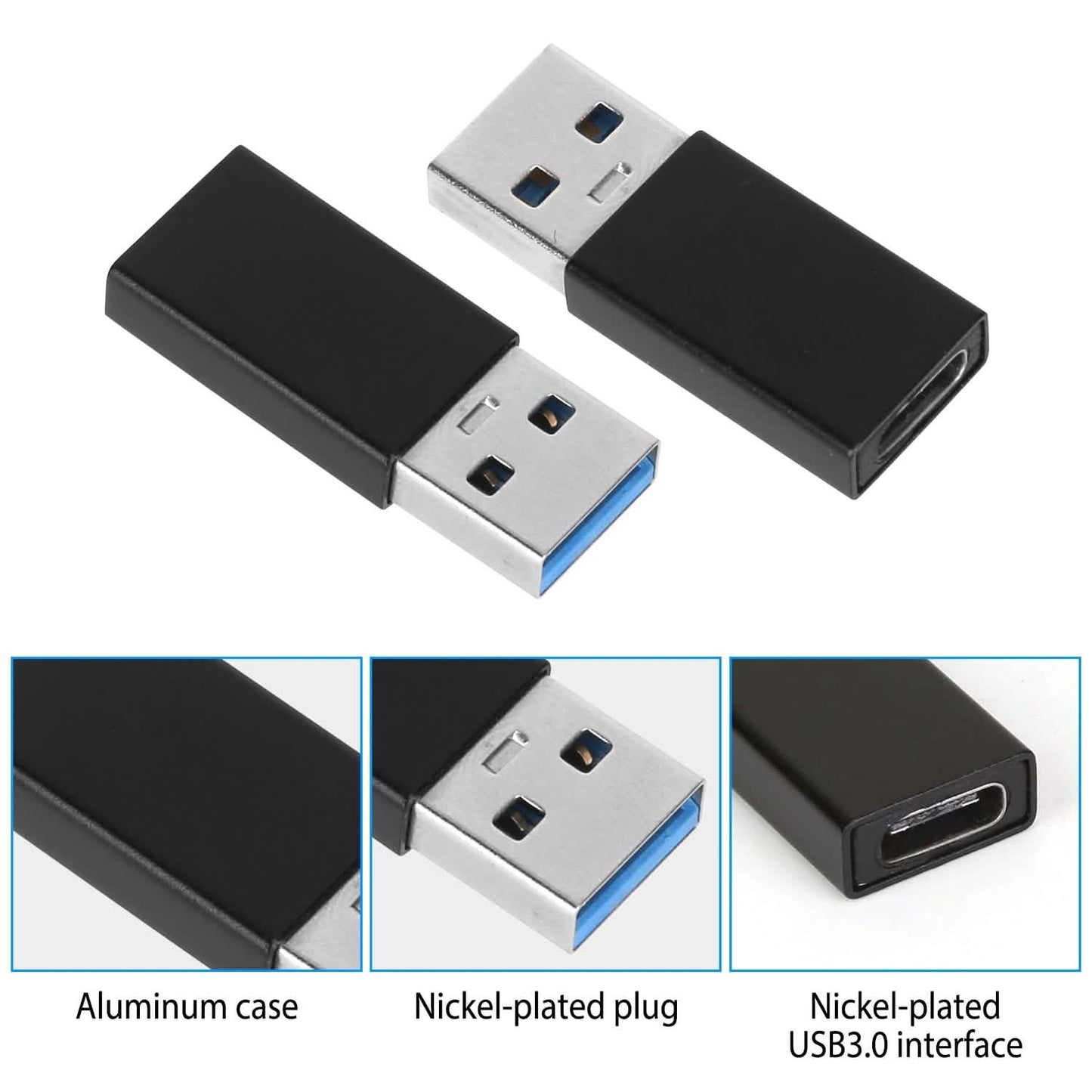 3-Packs: USB Type-C Male to USB A 3.0 OTG Male Port Converter DailySale