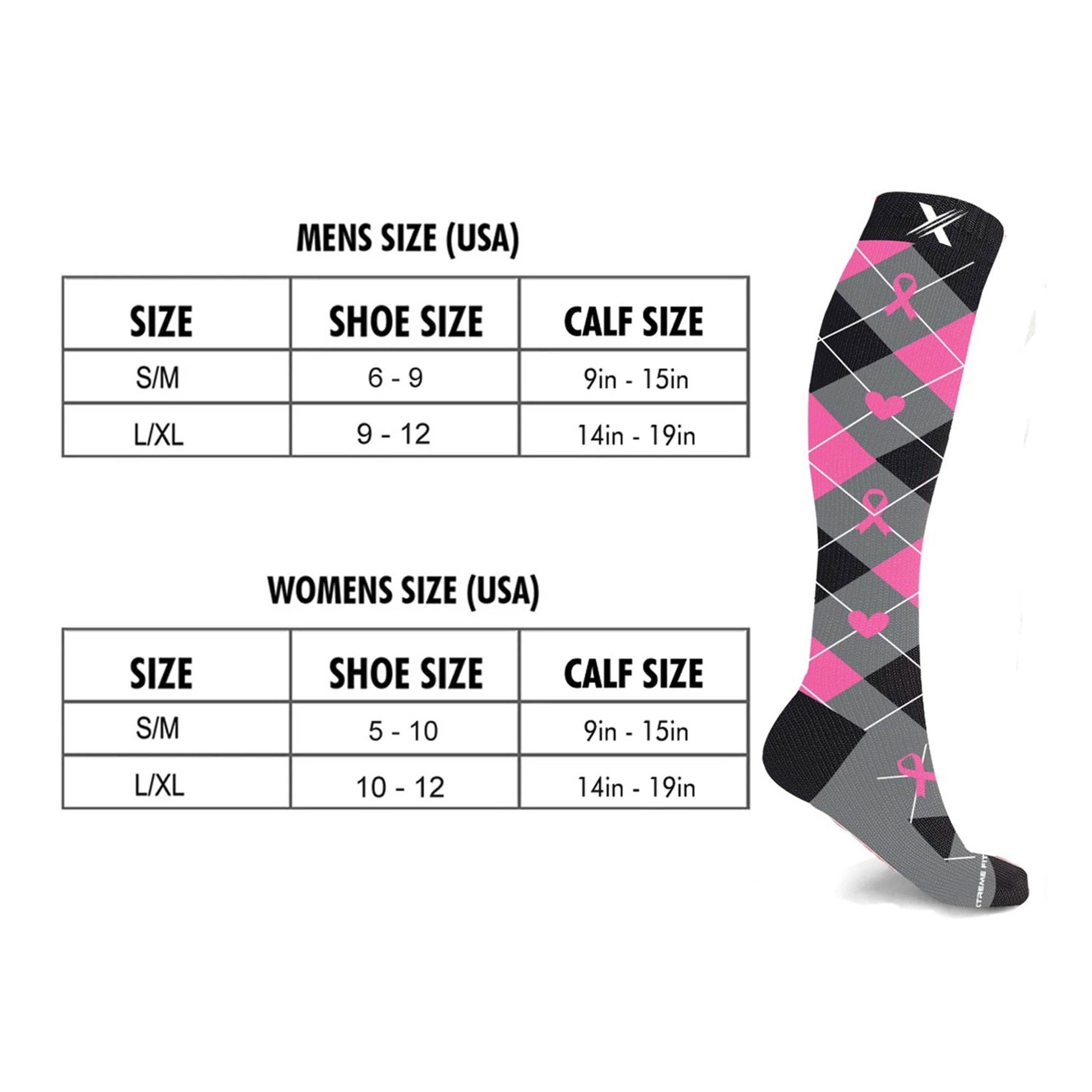 3-Pair: Breast Cancer Awareness Knee High Compression Socks DailySale