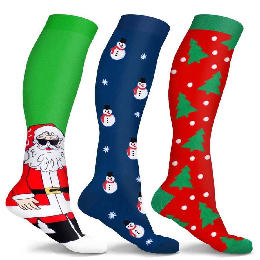3-Pair: Holiday Knee-High Compression Socks DailySale