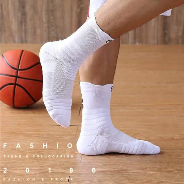 3-Pair: Men's Thick Towel Bottom Breathable Sweat-absorbent Outdoor Sports Running Socks Elite Basketball Sports Socks DailySale