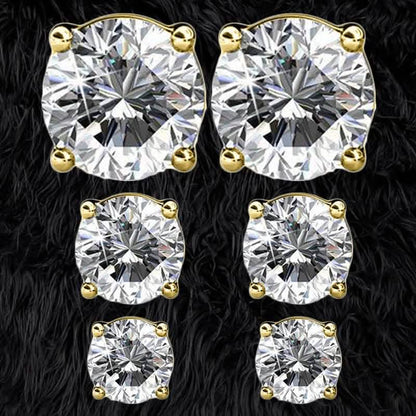 3-Pairs: Elements of Love Crystal Stud Earrings DailySale