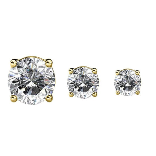 3-Pairs: Elements of Love Crystal Stud Earrings DailySale