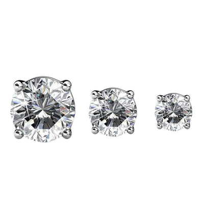 3-Pairs: Elements of Love Crystal Stud Earrings DailySale