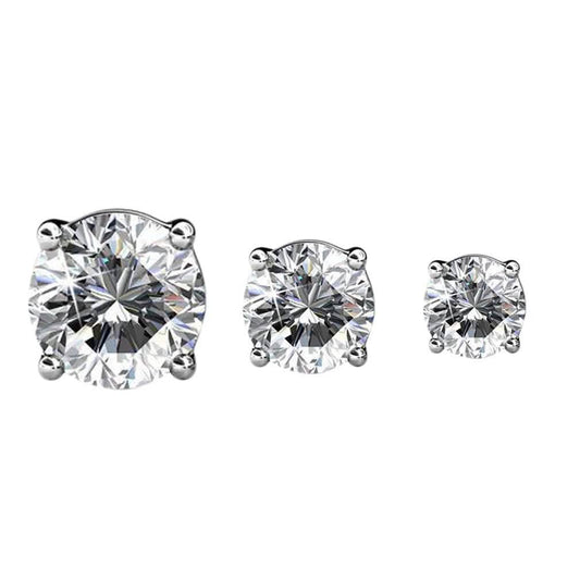 3-Pairs: Elements of Love Crystal Stud Earrings DailySale
