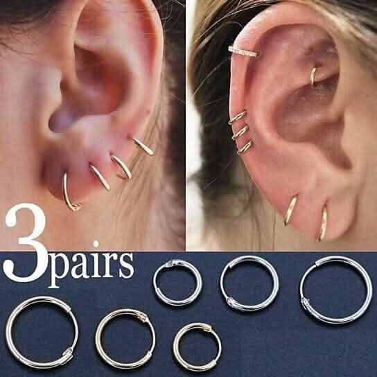 3-Pairs: Endless Hoop Earrings DailySale