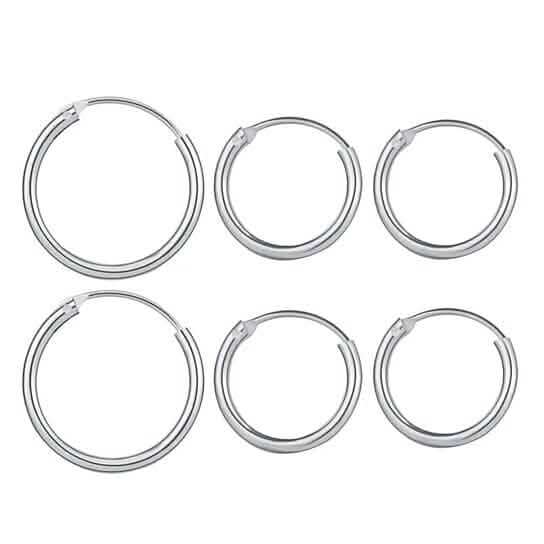 3-Pairs: Endless Hoop Earrings DailySale