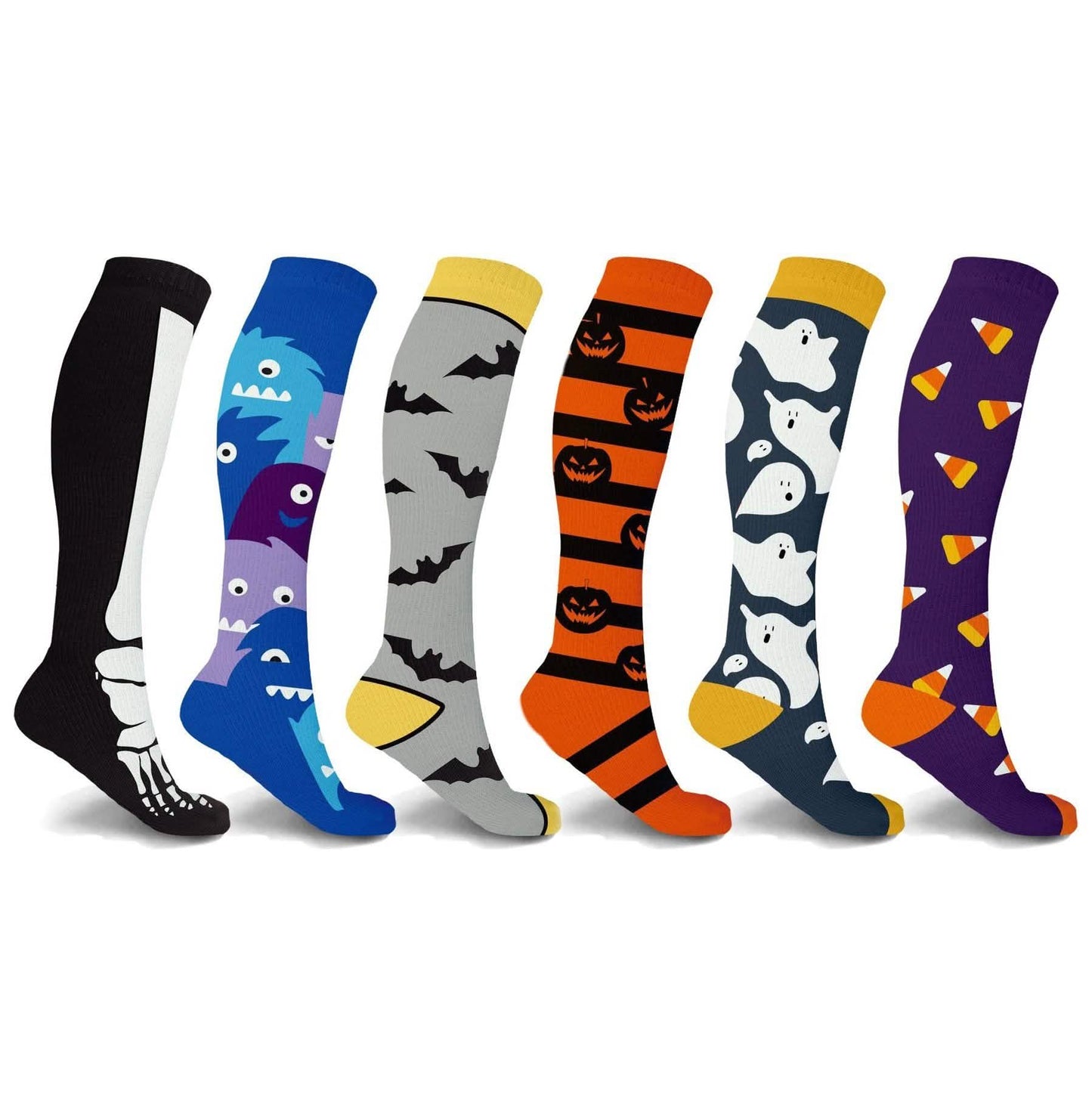 3-Pairs: Halloween Fun Knee High Compression Socks DailySale