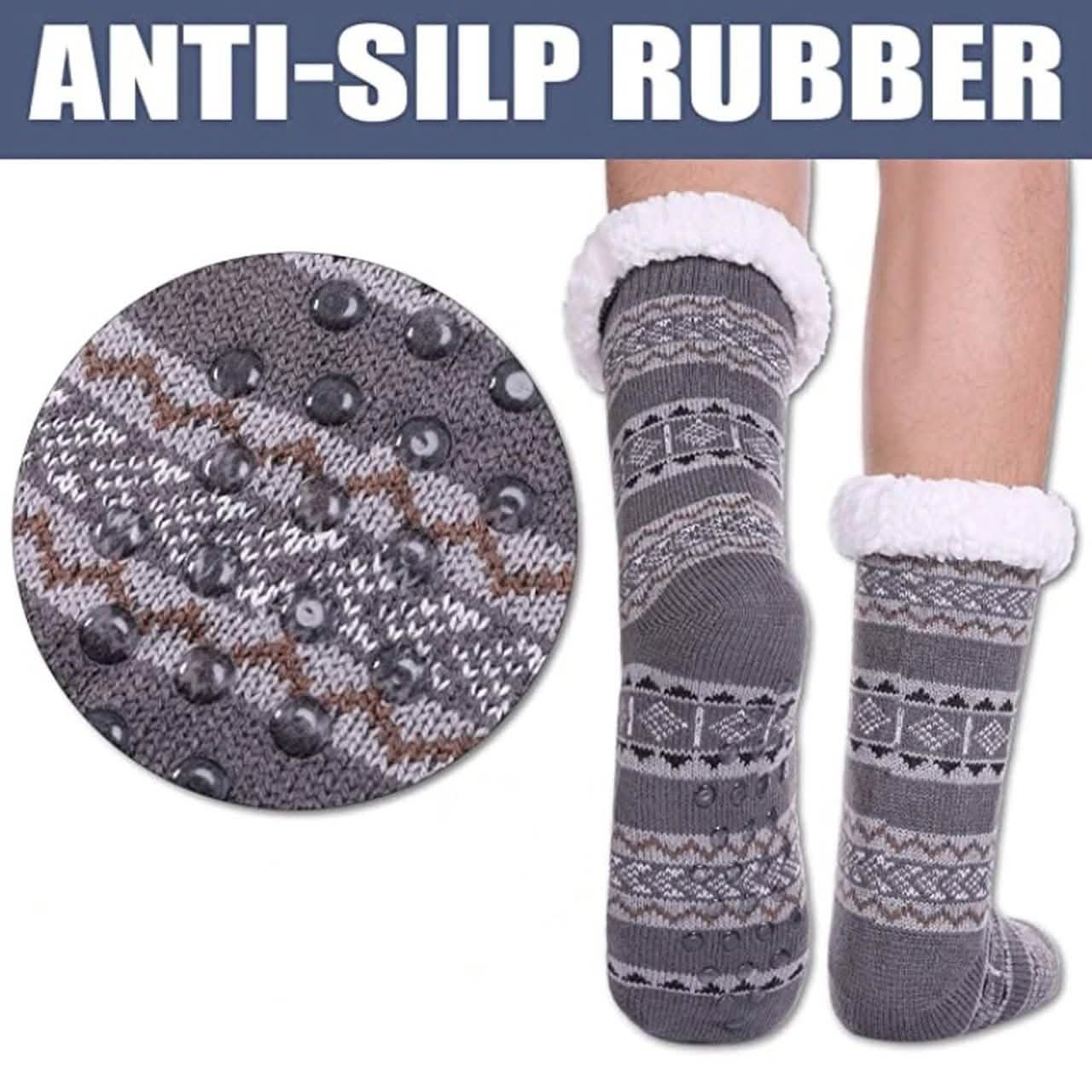 3-Pairs: Men's Assorted Soft Fluffy Sherpa Slipper Socks DailySale