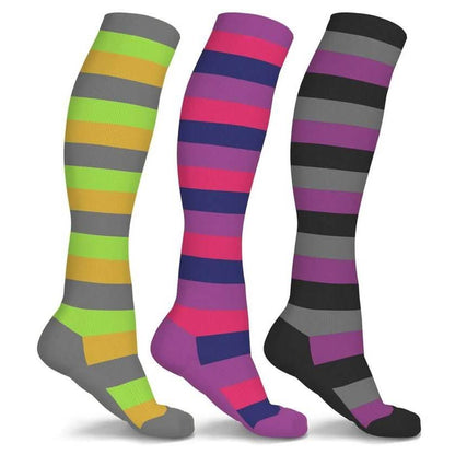 3-Pairs: Patterned Compression Socks - Assorted Styles and Sizes DailySale
