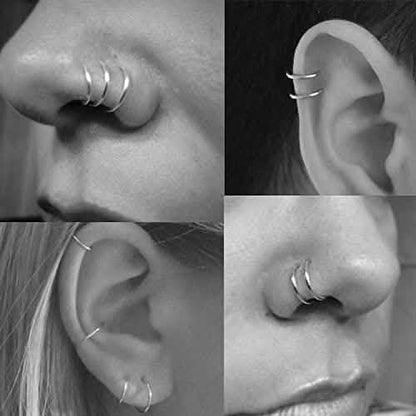 3-Pairs: Sterling Silver Small Hoop Earrings Set DailySale