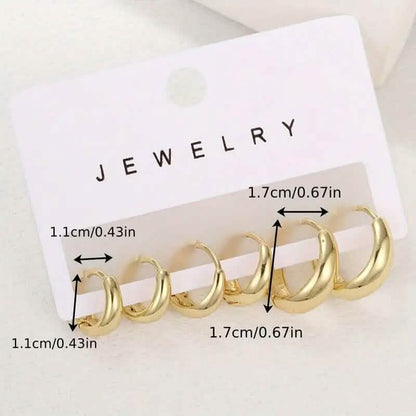 3-Pairs: Stylish and Simple Copper Earrings DailySale