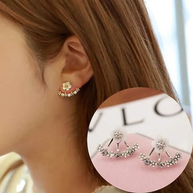 3-Pairs: Women's Crystal Flower Daisy Earrings DailySale