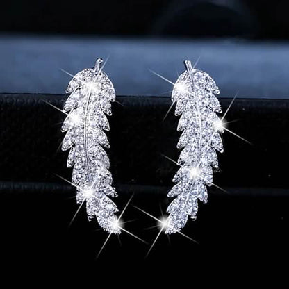 3-Pairs: Zircon Gold and Silver Leaf Stud Earrings DailySale