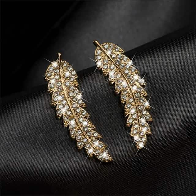 3-Pairs: Zircon Gold and Silver Leaf Stud Earrings DailySale