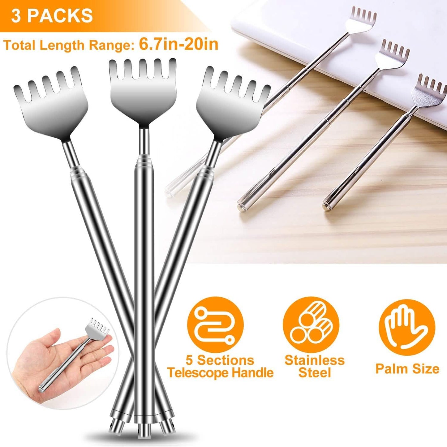 3-Piece: 20" Telescopic Back Scratcher DailySale