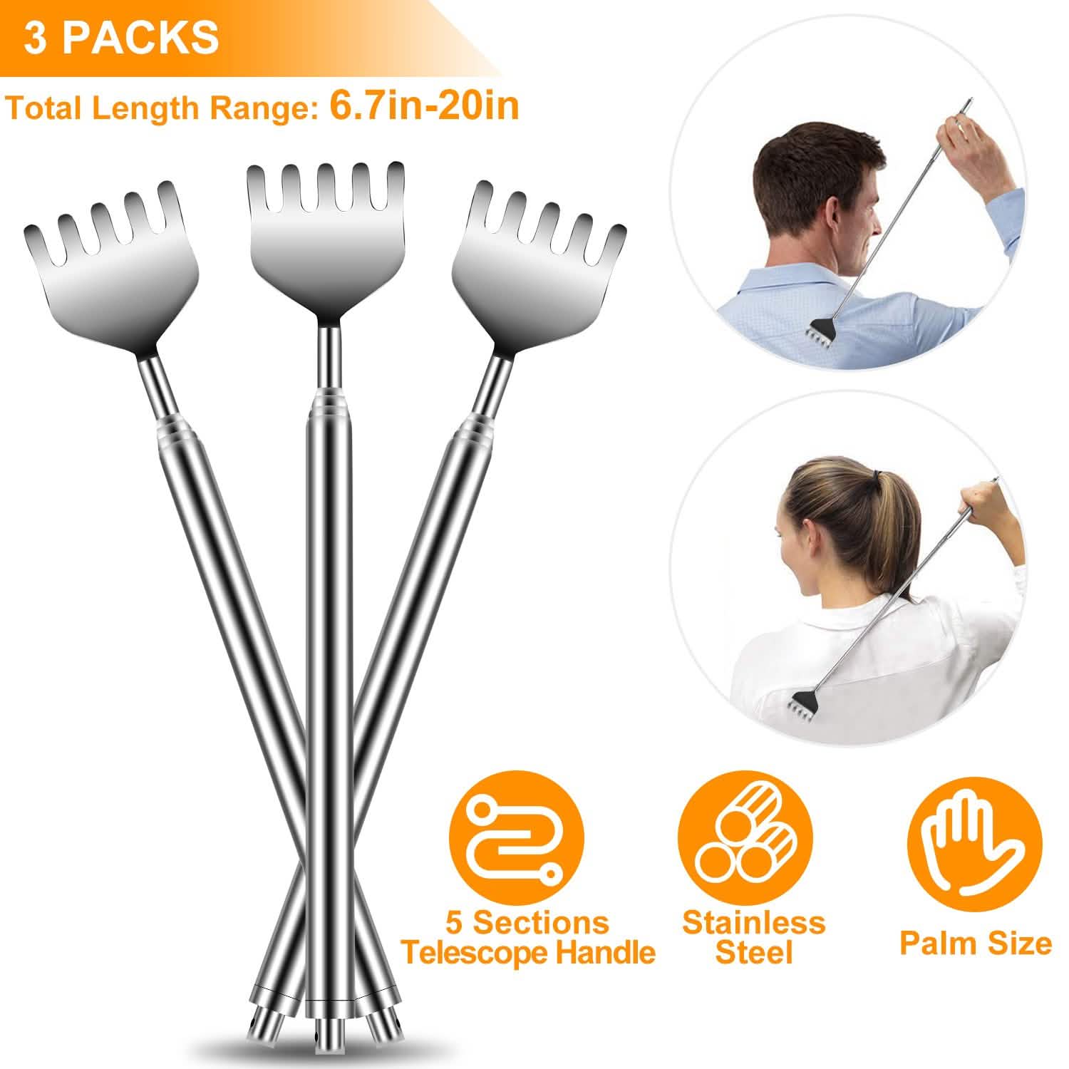 3-Piece: 20" Telescopic Back Scratcher DailySale